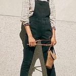 Madewell Vintage Criss Cross Skinny Overalls Denim Women's Black Size XS Photo 0