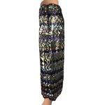 ZARA Sequin Glitter Metallic Multicolor Striped Diamond Slit Midi Skirt Size M Photo 4
