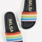 Melissa Rainbow Beach Slide Black Rainbow Size 7 Photo 0