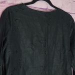 Kate Hill  100% LINEN BLACK EMBROIDERED TIE NECK TUNIC XL Photo 6