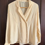 80s Vintage OMANTI 100% Silk Double Breasted Button Down Blouse Shirt Jacket 10 Size M Photo 0