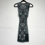 Kay Unger  Printed Ruched Mini Bodycon Dress XS Teal Black & White Y2K Baddie Photo 1