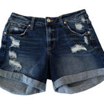 Silver Jeans  Women Sz 27 Boyfriend Mid-Rise Cuffed Shorts Distressed Photo 0