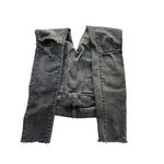 Madewell Black Jeans 9" High Rise Skinny Destroyed Holes Raw Hem Sz 26 Tall Photo 1