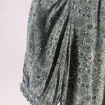 Loft Olive Green Floral Flower Print Blouse Shirt Top Short Sleeve Size Small Photo 3