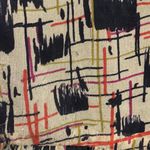 Line and Dot  tan navy print‎ silk blouse Photo 3