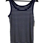 Caslon  Blue Striped Tank Top Size Large New Photo 0