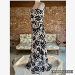 Lillie Rubin White Black Floral Strapless Beaded Evening Dress 12 Photo 8