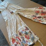Global Desi Boho Vneck floral print jumpsuit, wide leg, sleeveless, sz XS Pink Photo 9
