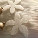 Gold & Frosted Flower Statement Earrings Photo 1