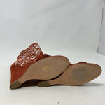 Anthropologie  Plomo‎ Paula Embroidered Wedge Sandals Rust Orange Size 37 US 6.5 Photo 7