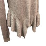 Silvia Novelli Italy cashmere wool tight knit ribbed asymmetrical hem sweater Gray Size M Photo 2