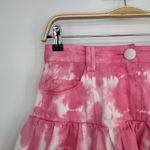 Love Shack Fancy Landen Skirt Size 4 Pink Tie Dye Tiered Ruffle Mini Skirt Cotton Photo 4
