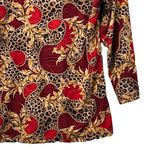 JM Collection Leopard‎ Print Blouse Red Medium Petite Photo 5