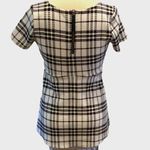 Motherhood Ladies MATERNITY Short Sleeve Black & White Plaid Shirt ~ Size S Photo 2