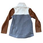 Entro Pullover Colorblock Fleece Tan Grey Cream Sherpa Snap Neck Cozy Size Small Photo 1