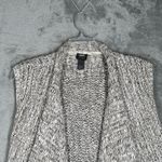Chico's Sweater Womens Large Black White Marled Open Front Cardigan Vest Neutral Photo 3