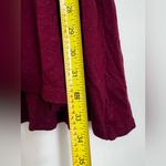 Free People  FP Beach burgundy Mini Dress Linen blend V neck oversized S Photo 5