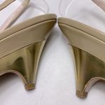 Miu Miu  tan patent leather gold heel slingbacks Photo 3