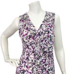Daisy Fuentes  Purple Gray Combo Abstract Sleeveless Dress Small Twisted Preppy Photo 5