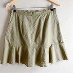 Madewell  Ruffle-Wrap Mini Skirt in Expat Olive Green 100% Cotton,‎ Size 4 Photo 7