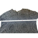 Cato Woman 22/24W Black Crochet Lace Top Long Sleeve Sheer Overlay Photo 7