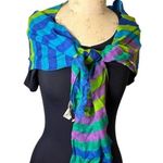 Liz Claiborne  Vintage Colorfil Striped silk Scarf Photo 0