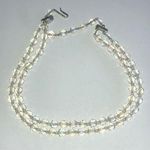 West Germany Clear Beaded Double Strand Vintage Choker Necklace Photo 0