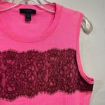J Crew Womens Pink with Lace Sleeveless Sweater Vest NWOT Size M Photo 1
