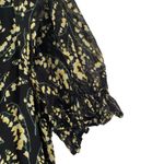 Ba&sh  Matcha Black Yellow Floral Print Dress size small Puff sleeve Mini Photo 5