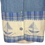 Coastal Grandma Quilted Denim Jacket 100% Cotton Small Sailing Nautical Photo 3