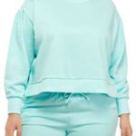 Crown & Ivy Cabana  French Terry Sweatshirt light blue size 2X‎ Photo 0