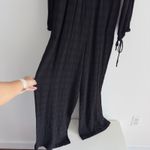 Free People  Jumpsuit Small Linen Blend Wide Leg True Lovin One Piece V Neck Boho Photo 5