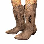 Laredo  Womens Lucretia Cowboy Boots Leather Black/Tan Photo 3