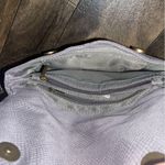 Anthropologie Gray Snake Skin Fold Over Crossbody Purse Bag Adjustable Strap Photo 3