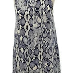 Lavender Brown Snakeskin Racerback Silk Dress Navy Blue Cream Size Small Photo 0