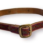 Lucky Brand Embroidered Leather Belt Brown Large Embellished Multicolor Boho Photo 0