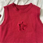 Burgundy Sweater Vest w/ Star Hole Cut Out Red Photo 1