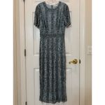 Mac Duggal NWT 5980 Blue High Neck Short Sleeve Crystal Fringe Sheath Dress Sz 8 Photo 3