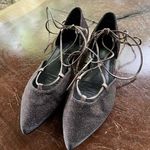 Stuart Weitzman Gilligan Lace-Up d'Orsay Flat Metal Size 7 Photo 1