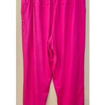 Eloquii NWT Vibrant Very Berry Pink Split Front Cropped Linen Blend Pants Photo 7