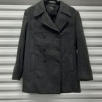 EXPRESS Vintage Y2K  Juniors Wool Peacoat Size 11/12 Gray Double Breast Academia Photo 1