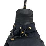 Moschino  Mini Black Nylon Leather Trim Backpack Gold-tone Logo Photo 7