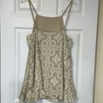Eyelet Lace Cami Tank Top beige tan camisole women’s size small Photo 4