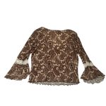 Fashion Bug size XL vintage y2k Paisley Swirl Brown cream cottage trad bell slee Photo 7