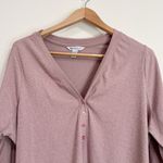 Athleta Uptempo Ribbed Stretch Long Sleeve Vneck Henley Top Palermo pink Size 2X Photo 3