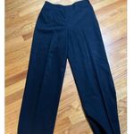 Talbots Italian wool blend Wide Leg Dress Pants Career Black 8 side zip button Photo 0