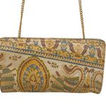 Vintage Morris Moskowitz Clutch Shoulder Bag Printed Leather Paisley Design MM Gray Photo 2