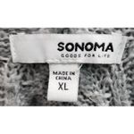 Sonoma Goods For Life Womens XL Gray Hooded Knit Sweater Top Photo 2