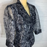 Alex Evenings  snake print sheer lightweight blazer, lined size Small Photo 5